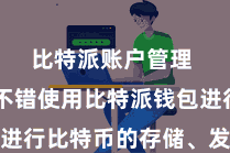 比特派账户管理  用户不错使用比特派钱包进行比特币的存储、发送和禁受