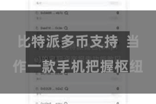 比特派多币支持  当作一款手机把握枢纽