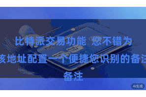 比特派交易功能  您不错为该地址配置一个便捷您识别的备注