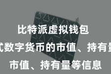比特派虚拟钱包  包括各式数字货币的市值、持有量等信息